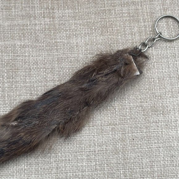 Real Fur Keys Holder Brown Fur Keychain handmade Key ring - Picture 3 of 8